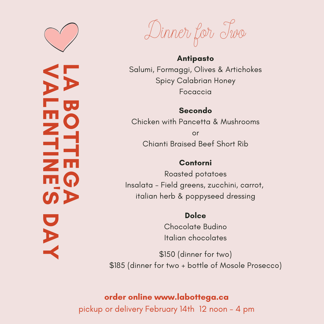 Valentine's Dinner TO GO: Tuesday February 14th